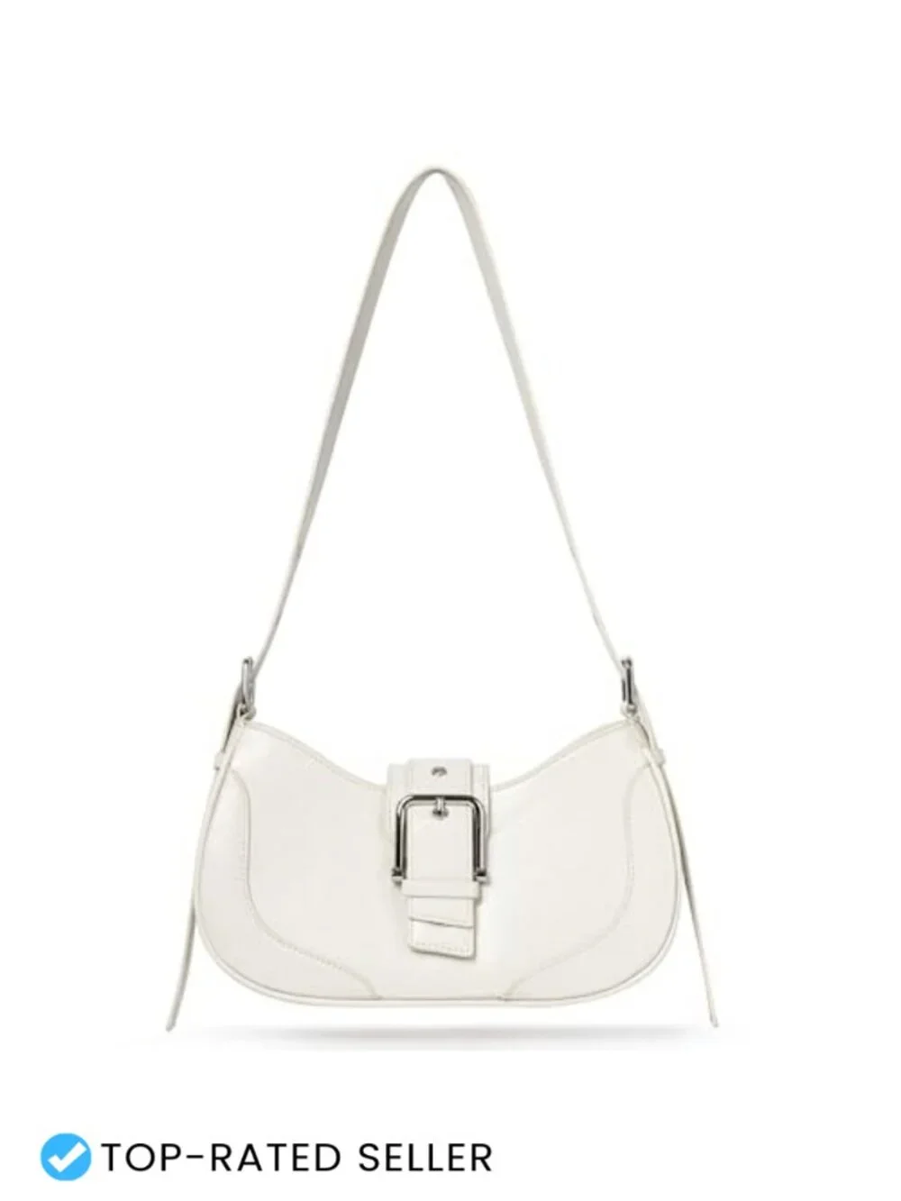 Vegan Leather Crescent Hobo Shoulder Bag Crossbody Purse for Women